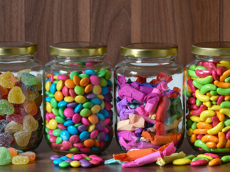 Glass sweets jars